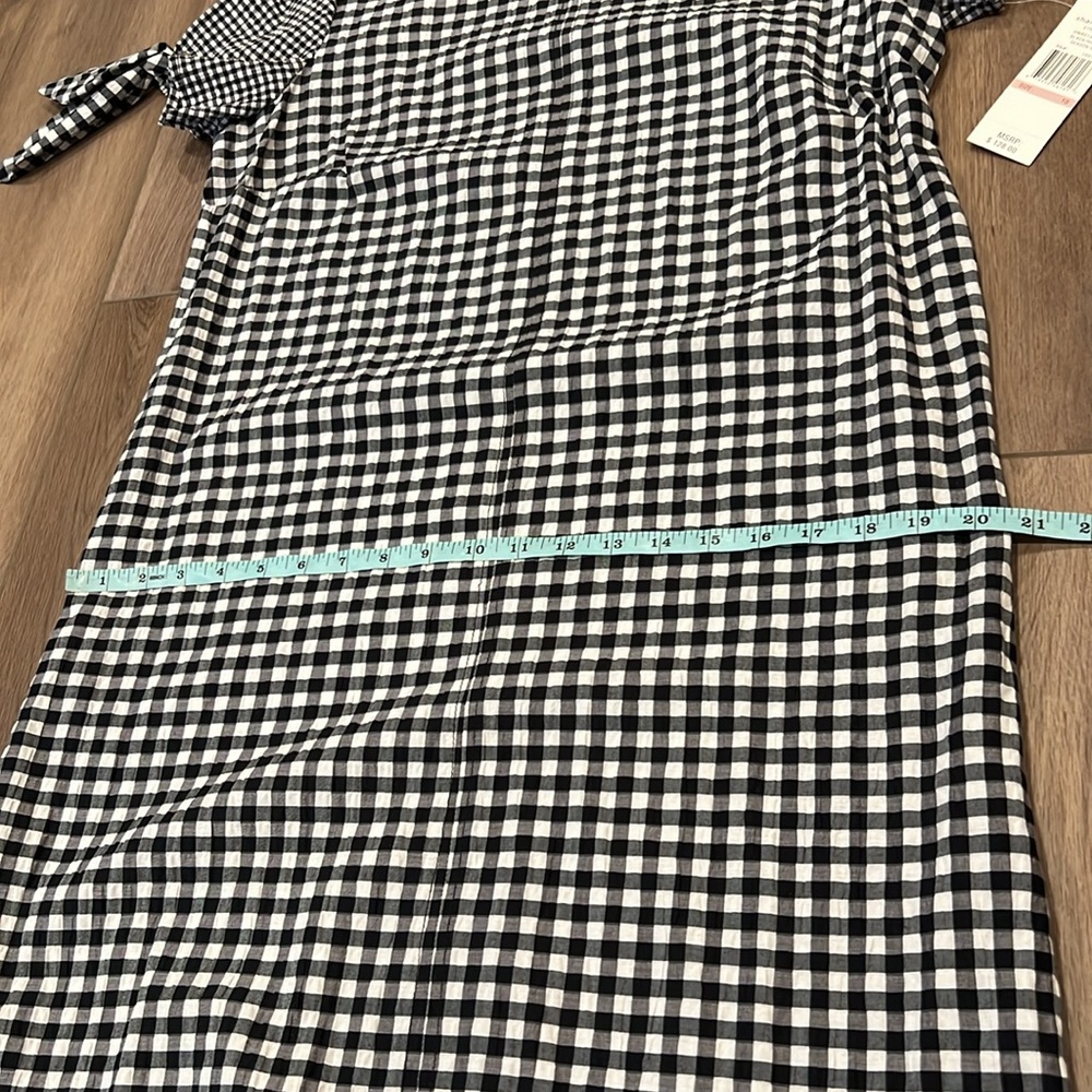 NWT Sharagano Grace Gingham Dress Size 10 Black/White Checkered Classic - Picture 12 of 16